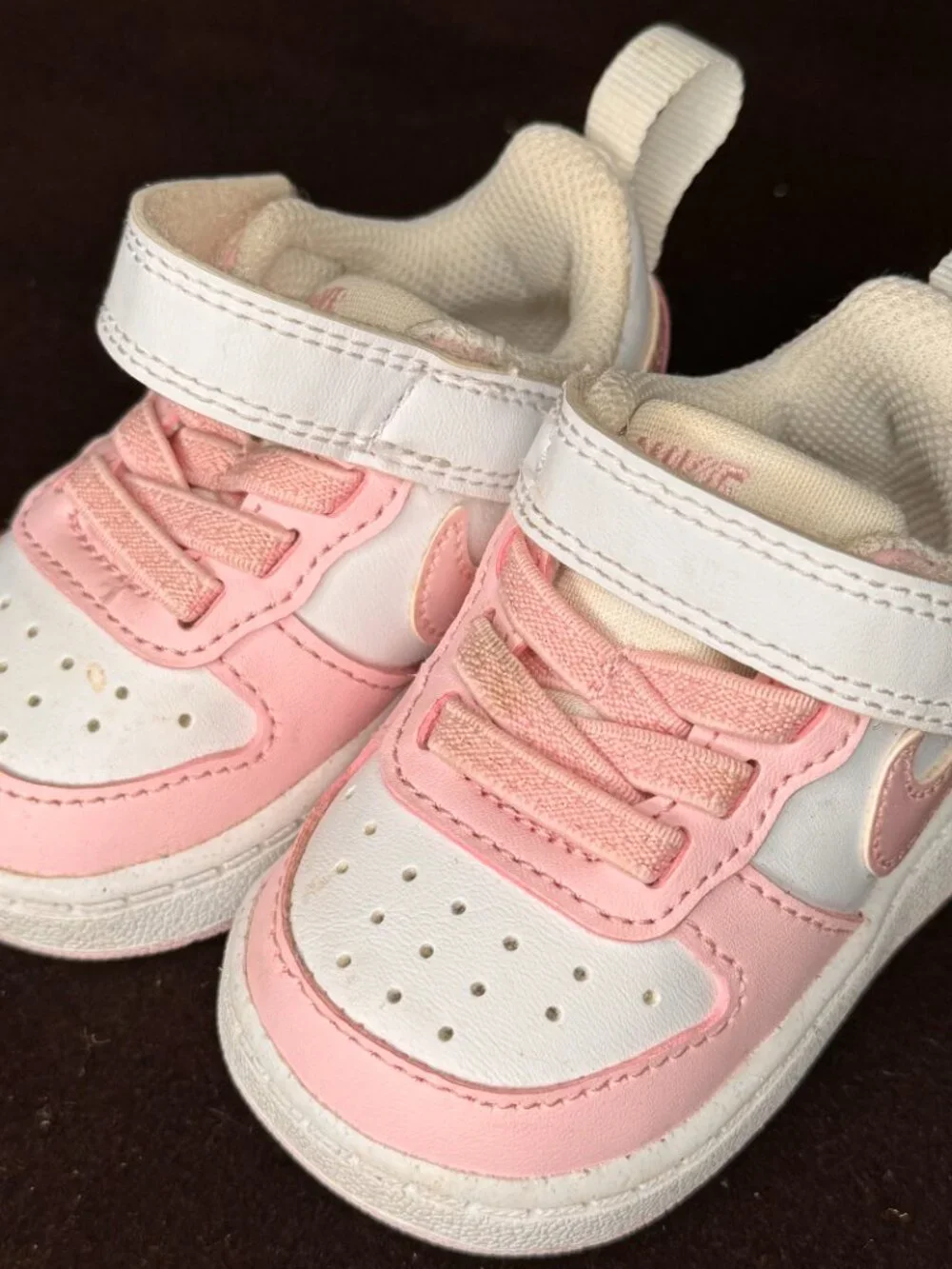 Nike Court Borough Low Recraft Toddler Sneakers White Pink Foam 2C